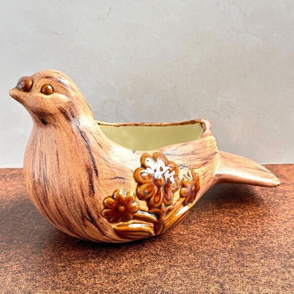Mid Century Ceramic Bird Planter 8 Inch - Picture 4 of 10